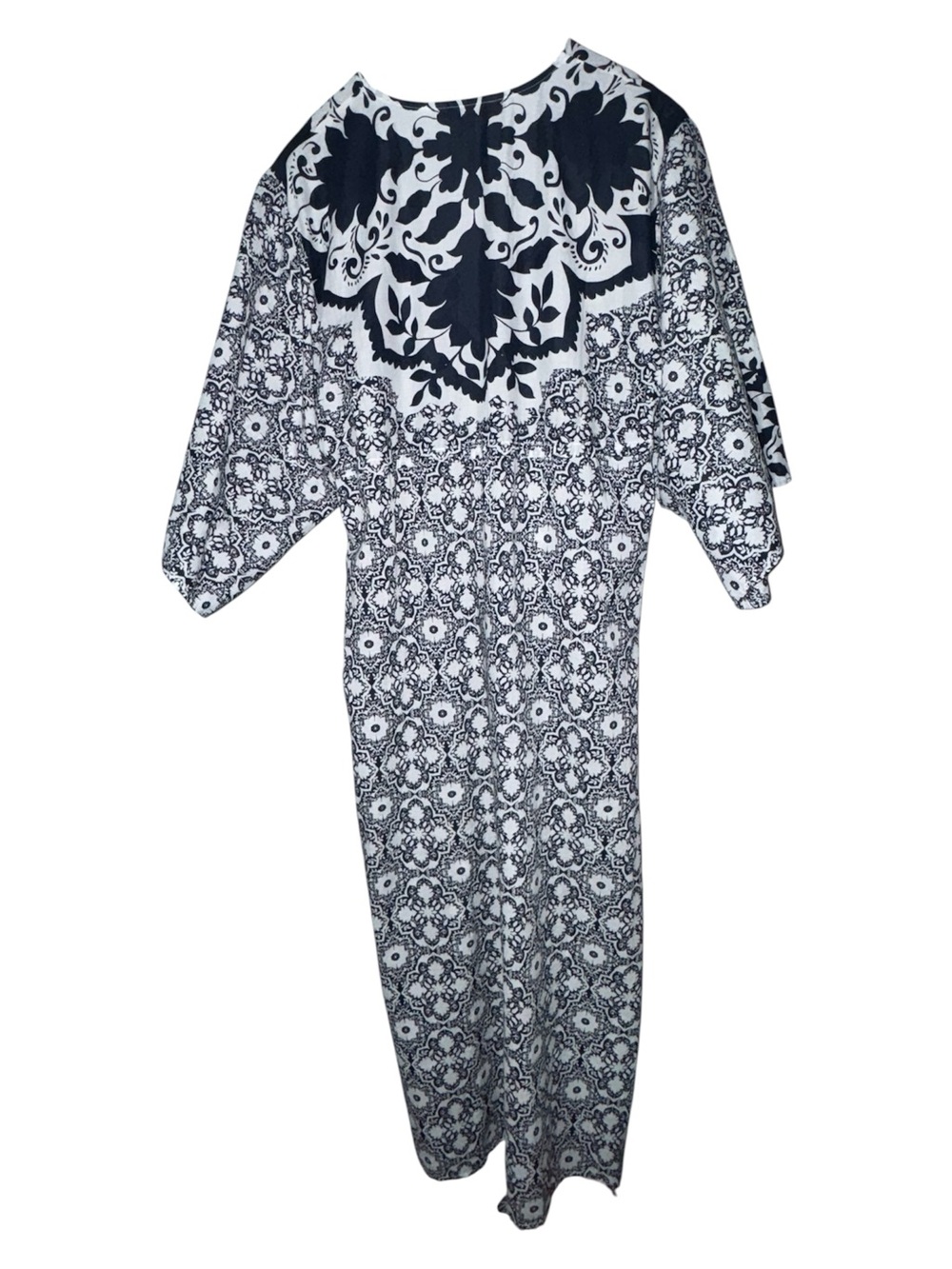 Boden Bold Navy and white print caftan / cover-up Size 6P Maxi Dress - Picture 2 of 5